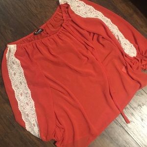 Sheer 3/4 sleeve top